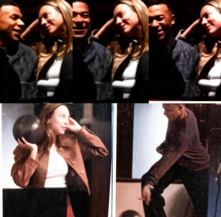 hth-坠入爱河！姆巴佩与女友深夜幽会打保龄球，深情对视满眼爱意